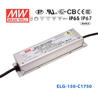 Mean Well ELG-150-C1750AB Power Supply 150W 1750mA - Adjustable and Dimmable