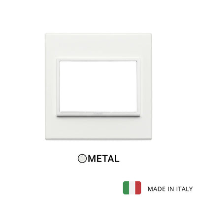 Vimar Eikon Evo Plate 3M Aluminium Total White - British Standard