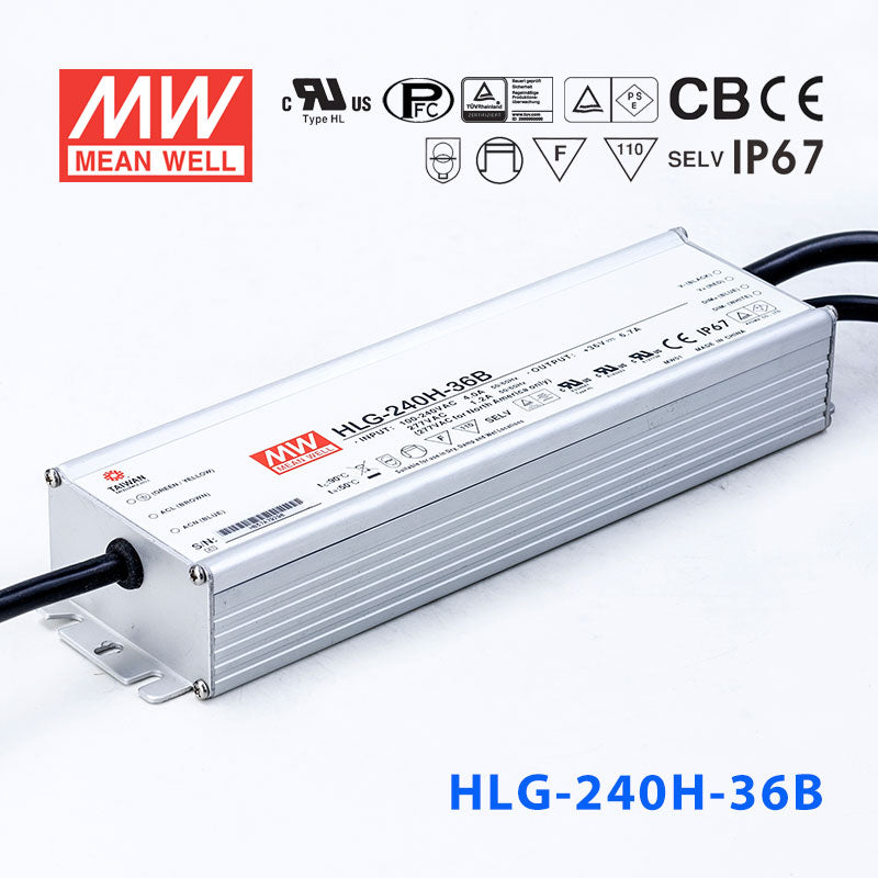 Mean Well HLG-240H-36AB Power Supply 240W 36V - Adjustable and Dimmable