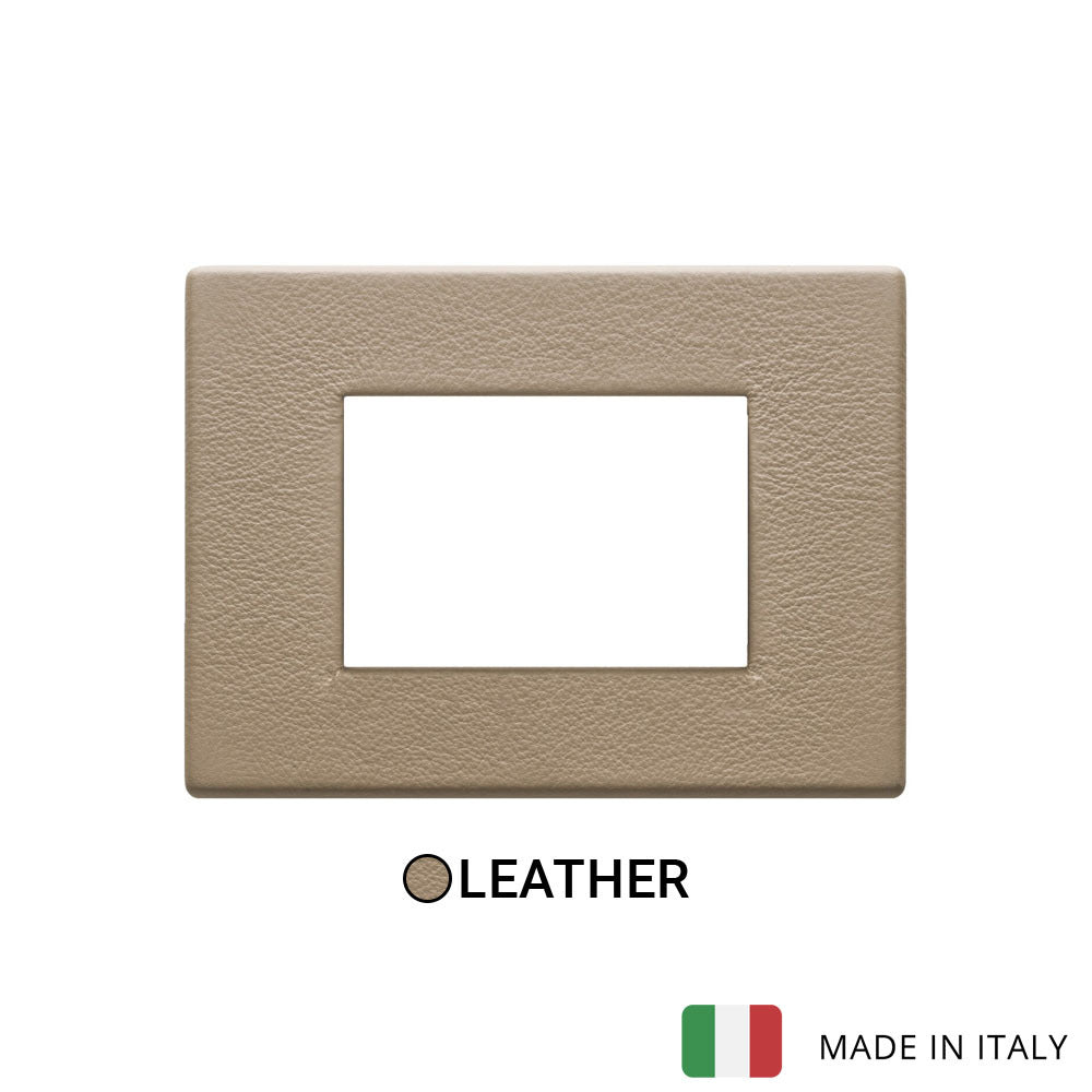Vimar Eikon Plate 3M Leather Savannah Beige