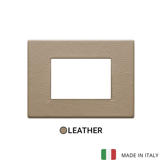 Vimar Eikon Plate 3M Leather Savannah Beige