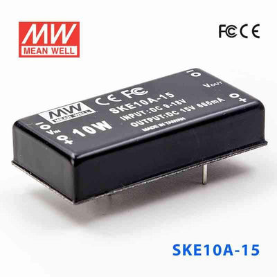 Mean Well SKE10A-15 DC-DC Converter - 10W - 9~18V in 15V out 666mA