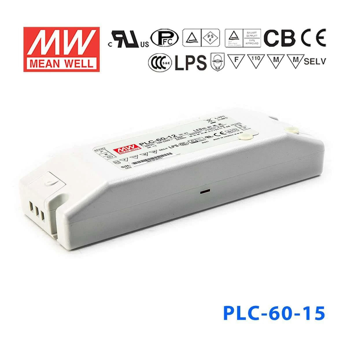 Mean Well PLC-60-15 Power Supply 60W 15V - PFC 4A
