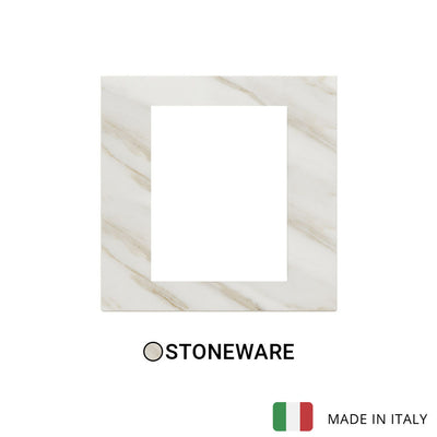 Vimar Eikon Exe Plate 8M Marbl Stoneware White Calacatta