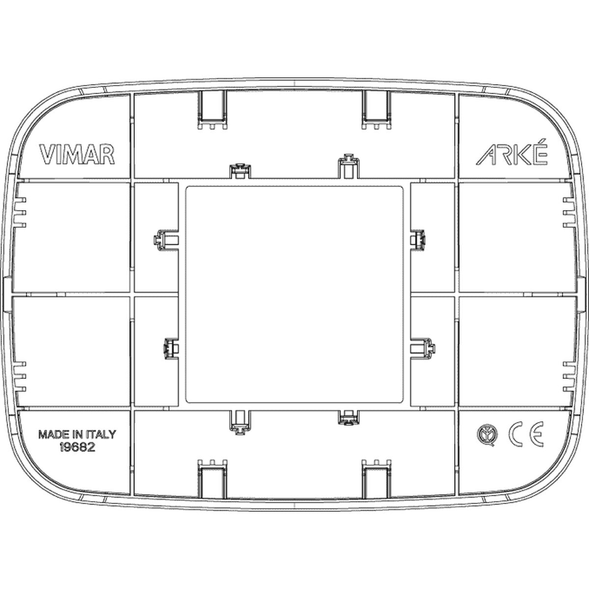 Vimar Arke Round Plate 2centrM Technopolymer Red - PHOTO 2