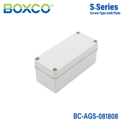 Boxco S-Series 80x180x85mm Plastic Enclosure, IP67, IK08, ABS, Grey Cover, Screw Type