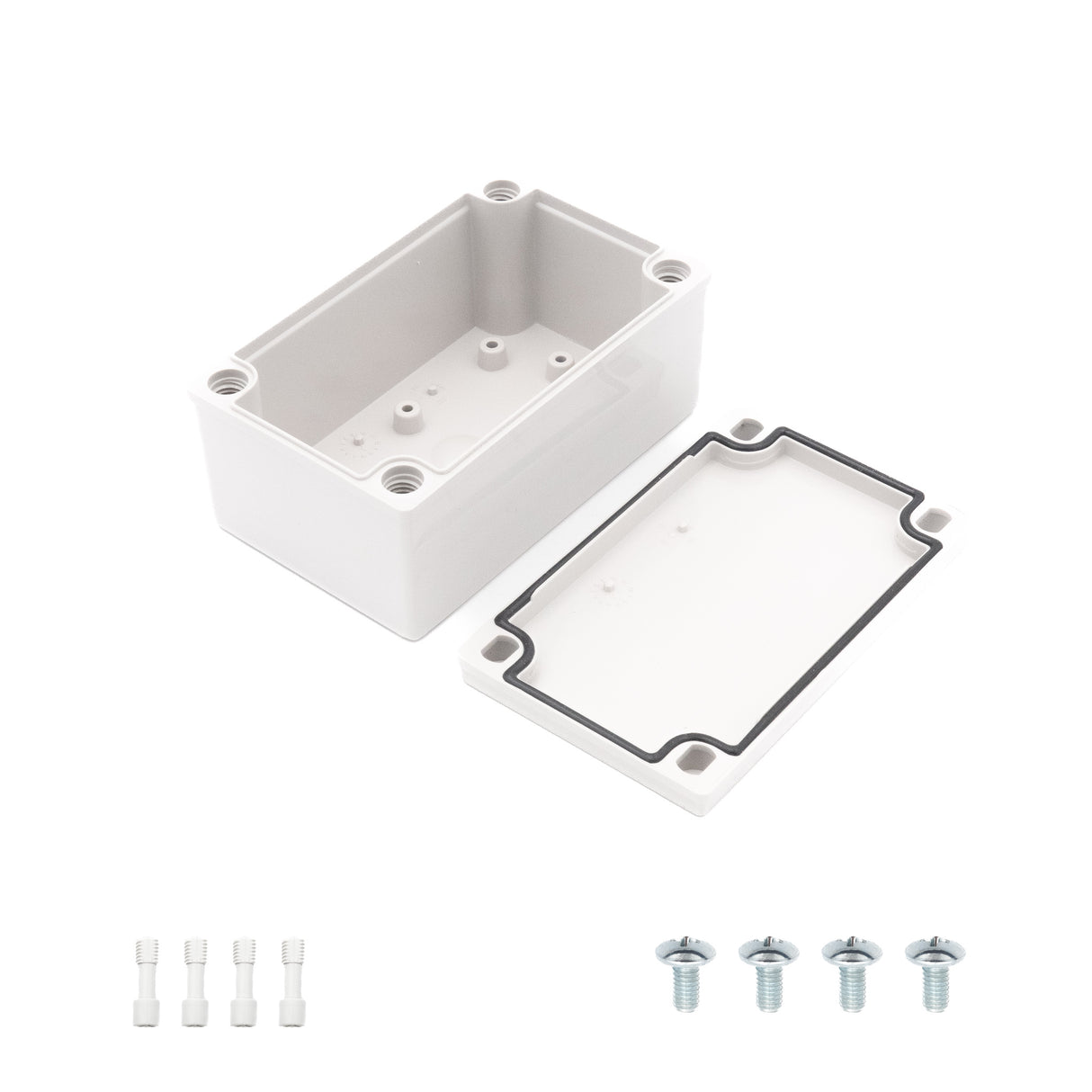 Boxco M-Series 80x130x60mm Plastic Enclosure, IP67, IK08, ABS, Grey Cover, Screw Type - PHOTO 2