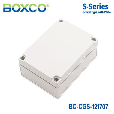 Boxco S-Series 125x175x75mm Plastic Enclosure, IP67, IK08, PC, Grey Cover, Screw Type