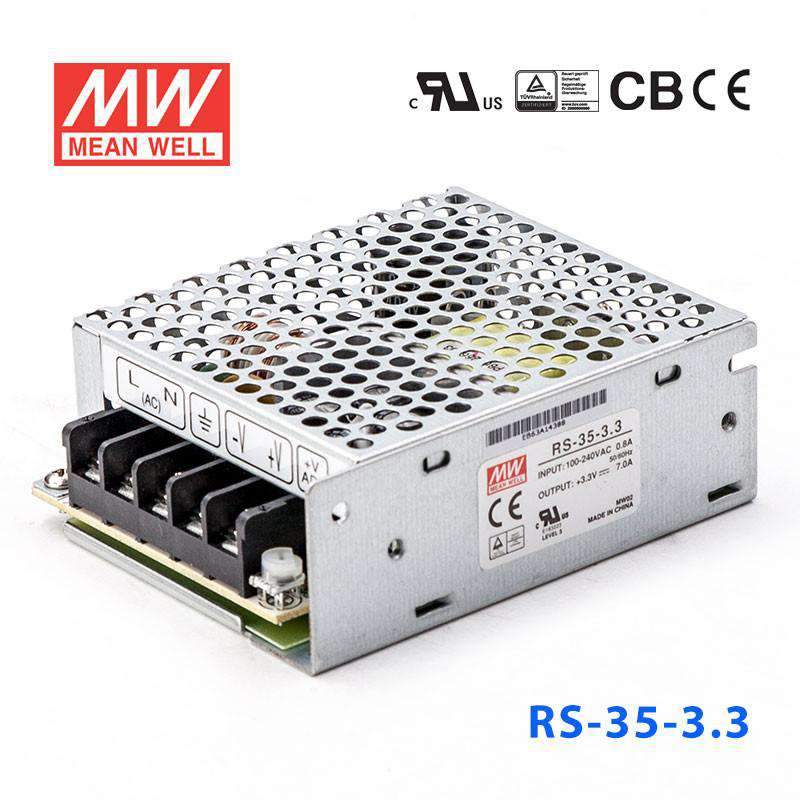 Mean Well RS-35-3.3 Power Supply 35W 3.3V 7A