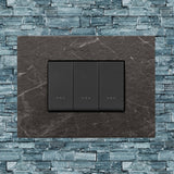 Vimar Eikon Marble 3 Gang Switch - Black Marquina - 16A - PHOTO 5