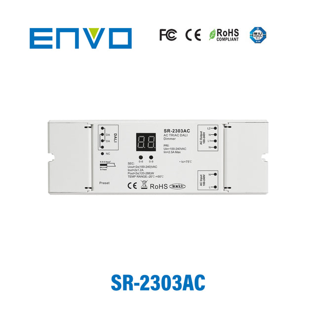 ENVO SR-2303AC 2 Channels AC Triac DALI Dimmer