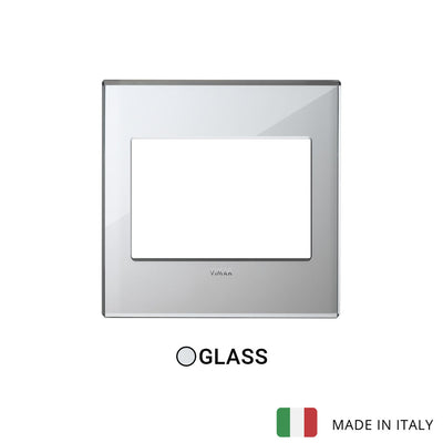 Vimar Eikon Exe Plate 3M Mirror Glass Ice Silver