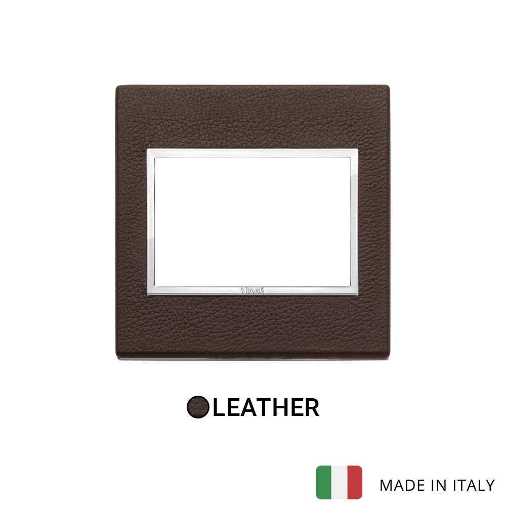 Vimar Eikon Evo Plate 3M Leather Tobacco - British Standard