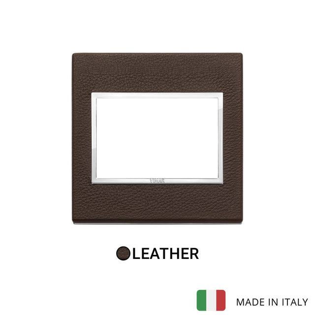 Vimar Eikon Evo Plate 3M Leather Tobacco - British Standard