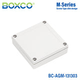 Boxco M-Series 130x130x35mm Plastic Enclosure, IP67, IK08, ABS, Grey Cover, Screw Type