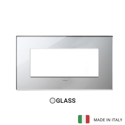 Vimar Eikon Exe Plate 5M Mirror Glass Ice Silver