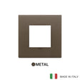 Vimar Eikon Plate 2M Metal Brushed Dark Bronze - Square