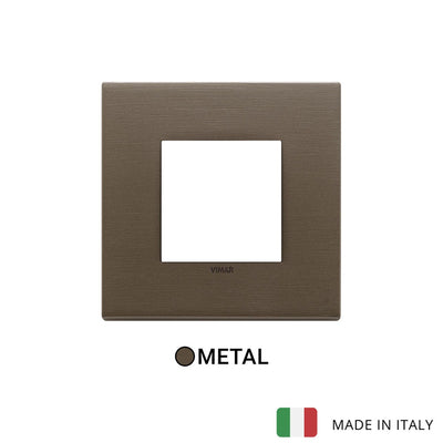 Vimar Eikon Plate 2M Metal Brushed Dark Bronze - Square