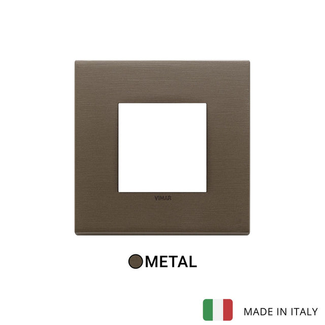 Vimar Eikon Plate 2M Metal Brushed Dark Bronze - Square