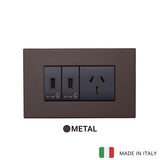 Vimar Eikon Metal 2 USB, 1 Socket - Dark Bronze - 15A
