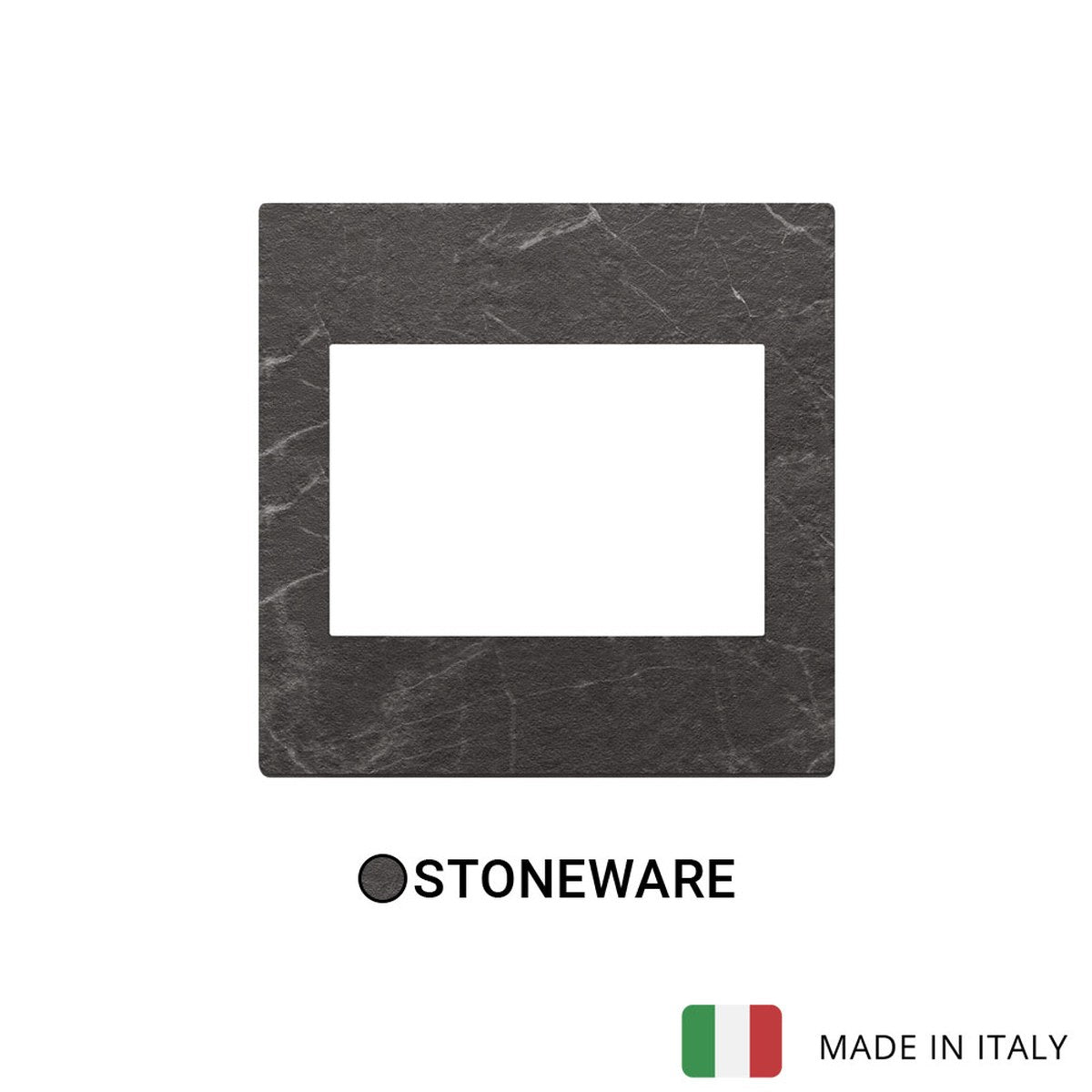 Vimar Eikon Exe Plate 3M Marbl Stoneware Black Marquina