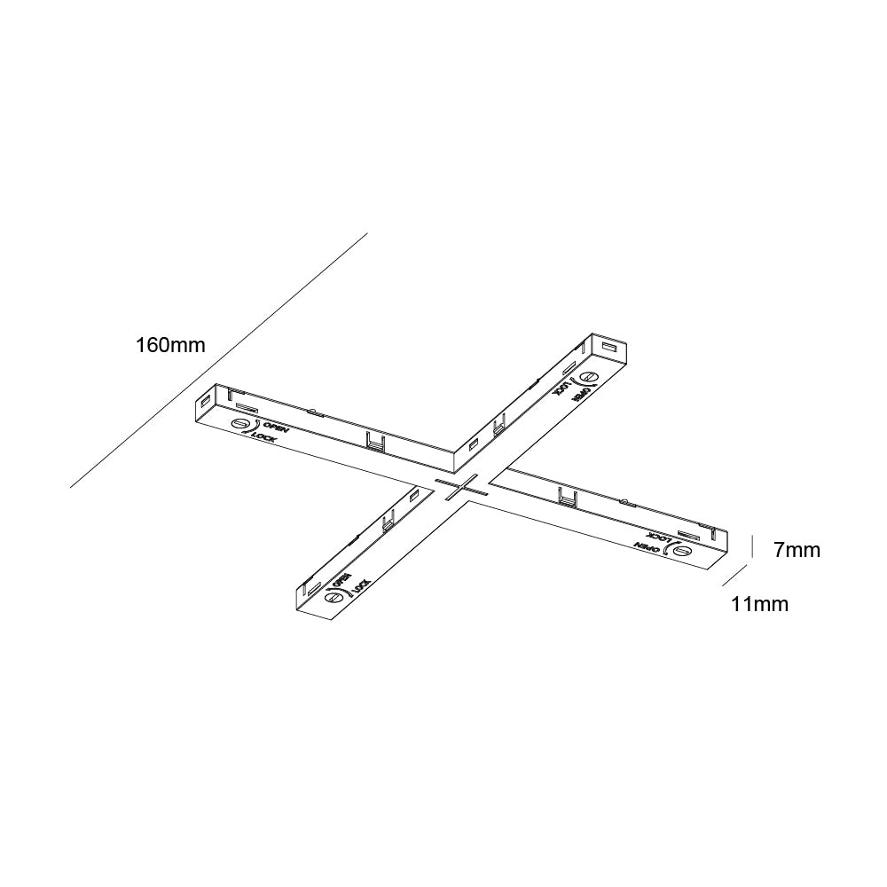 Archilight Mini A, Mini O, Mini T Series X Shape Power Joiner - Black