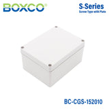 Boxco S-Series 150x200x100mm Plastic Enclosure, IP67, IK08, PC, Grey Cover, Screw Type
