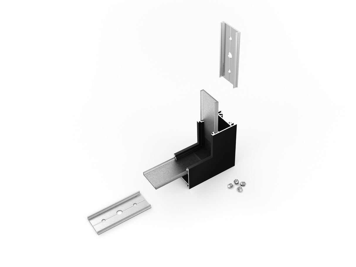Archilight Alumnium Corner Joiner for Decorus - 23mm Width - 90 Degree - Black - Bent