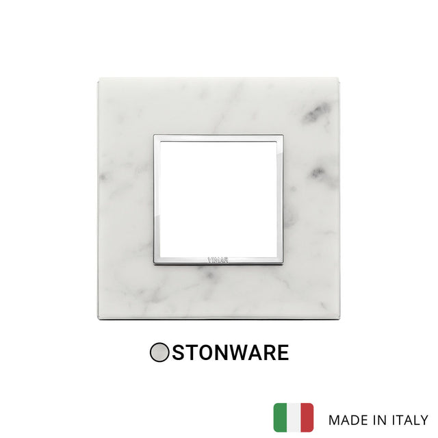 Vimar Eikon Evo Plate 2M Stone Carrara White - Square