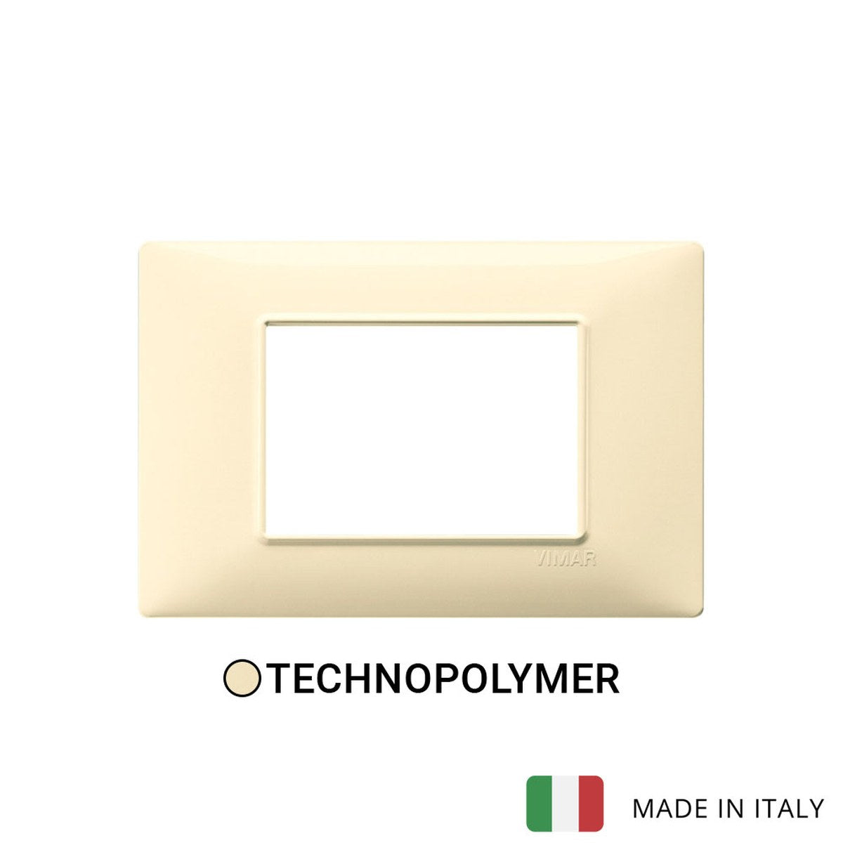 Vimar Plana Plate 3M Technopolymer Cream White
