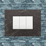Vimar Eikon Marble 3 Gang Switch - Black Marquina - 16A - PHOTO 4