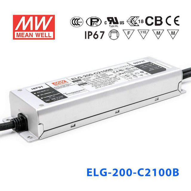 Mean Well ELG-200-C2100B Power Supply 200W 2100mA - Dimmable