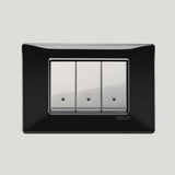 Vimar Plana Plastic 3 Gang Switch - Black - 16A - PHOTO 3