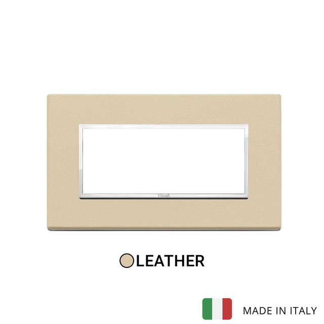 Vimar Eikon Evo Plate 5M Leather Cream
