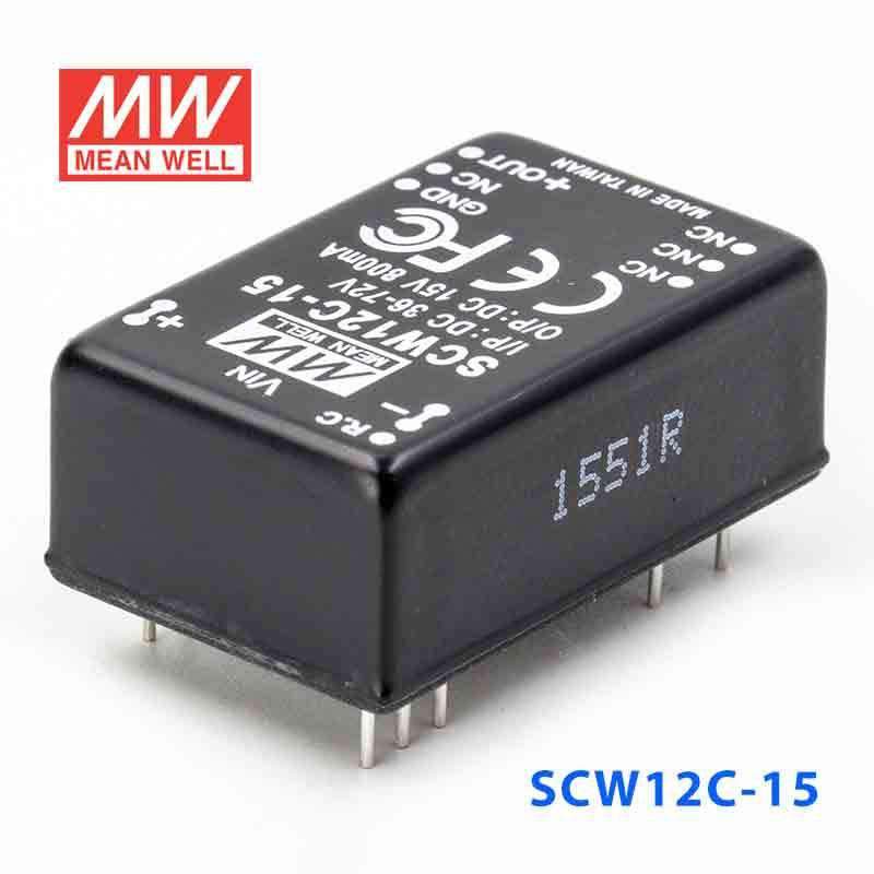 Mean Well SCW12C-15 DC-DC Converter - 12W 36~72V DC in 15V out - PHOTO 1