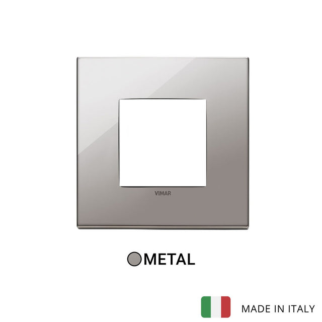Vimar Eikon Exe Plate 2M Metal Black Chrome - Square