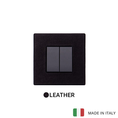 Vimar Eikon Leather 2 Gang Switch - Black Forest - 16A