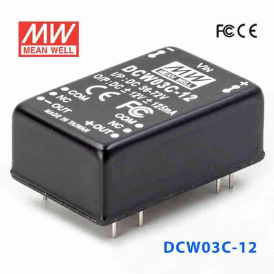 Mean Well DCW03C-12 DC-DC Converter - 3W - 36~72V in ±12V out