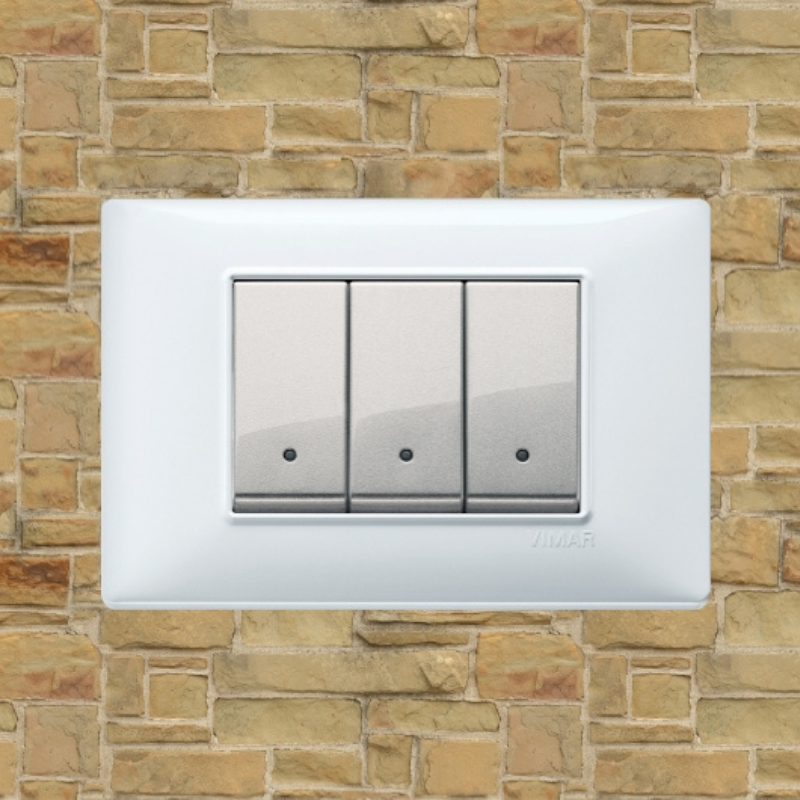 Vimar Plana Plastic 3 Gang Switch - White - 16A - PHOTO 14