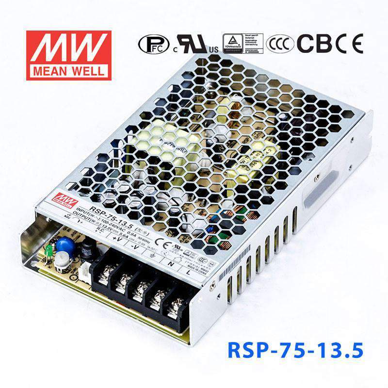Mean Well RSP-75-13.5 Power Supply 75W 13.5V 5.6A