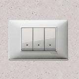 Vimar Plana Metal 3 Gang Switch - Brushed Aluminum - 16A - PHOTO 3