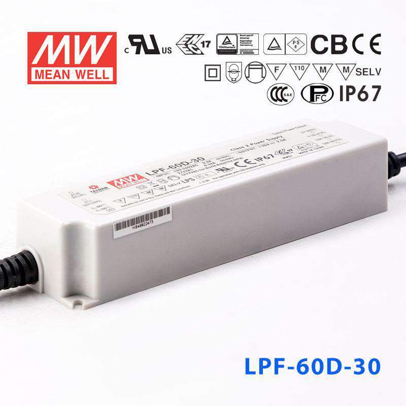 Mean Well LPF-60D-30 Power Supply 60W 30V - Dimmable 2A
