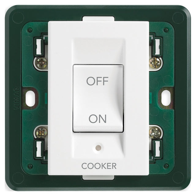 Plana 2P 45A 1-Way Cooker Switch 3M White