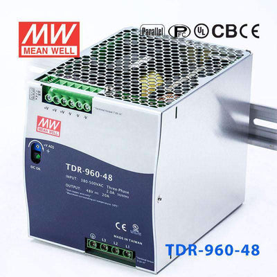 Mean Well TDR-960-48 Single Output Industrial Power Supply 960W 48V 20A - DIN Rail