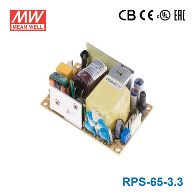 Mean Well RPS-65-3.3 Green Power Supply W 3.3V 10A - Medical Power Supply