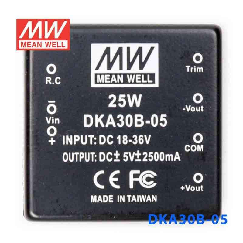 Mean Well DKA30B-05 DC-DC Converter - 25W - 18~36V in ±5V out 2.5A - PHOTO 2