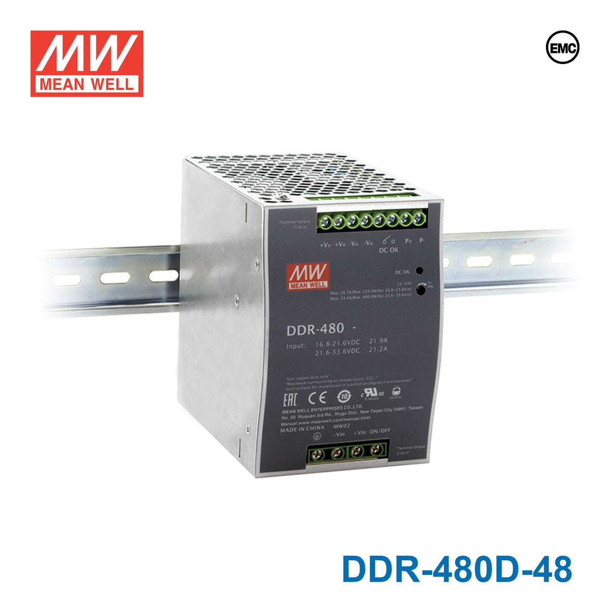 Mean Well DDR-480D-48 DC-DC Converter - 480W - 67.2~154V in 48V out 10A