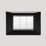 Vimar Plana Plastic 3 Gang Switch - Black - 16A - PHOTO 2