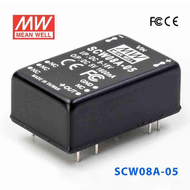 Mean Well SCW08A-05 DC-DC Converter - 8W 9~18V DC in 5V out 1.6A