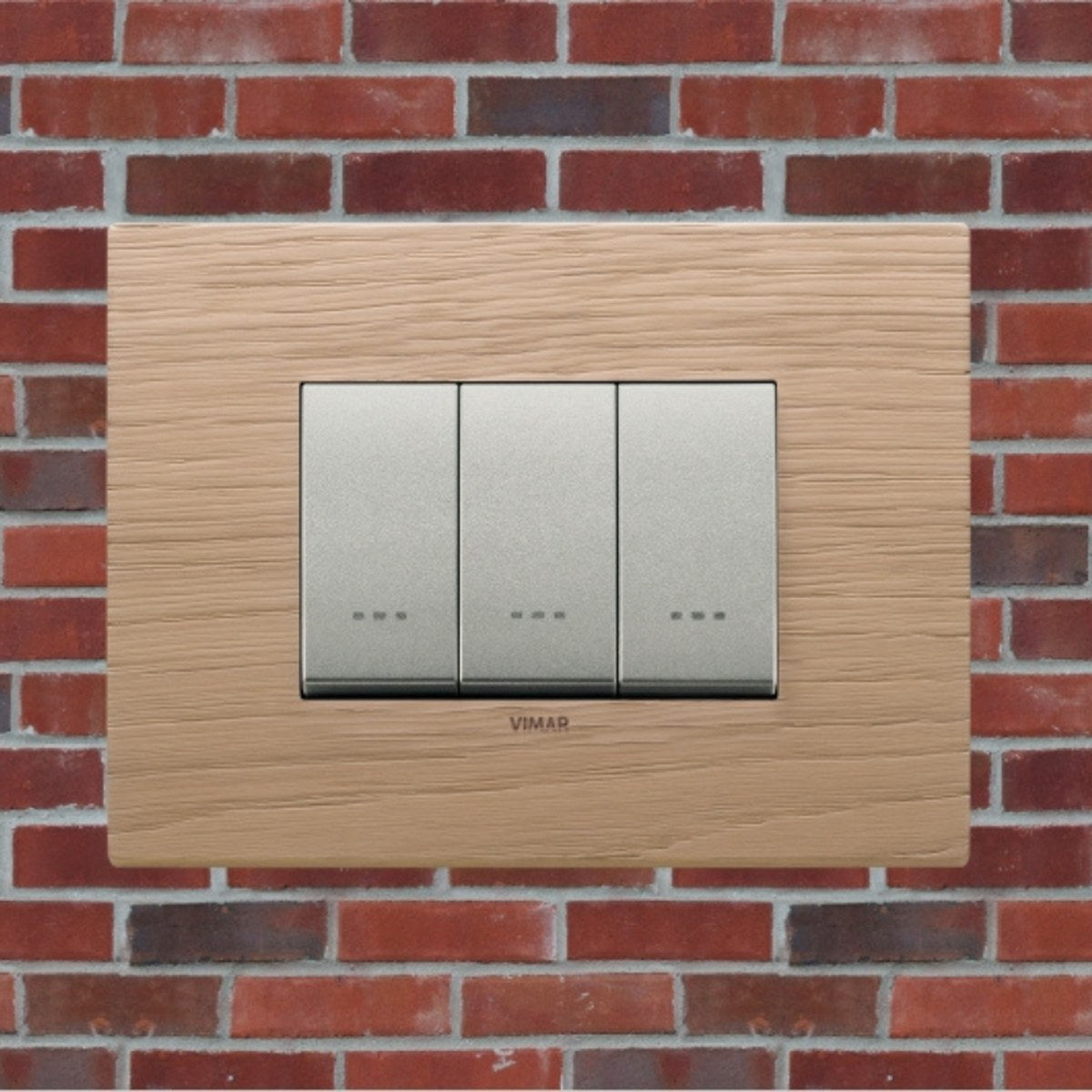 Vimar Eikon Wood 3 Gang Switch - Oak - 16A - PHOTO 4